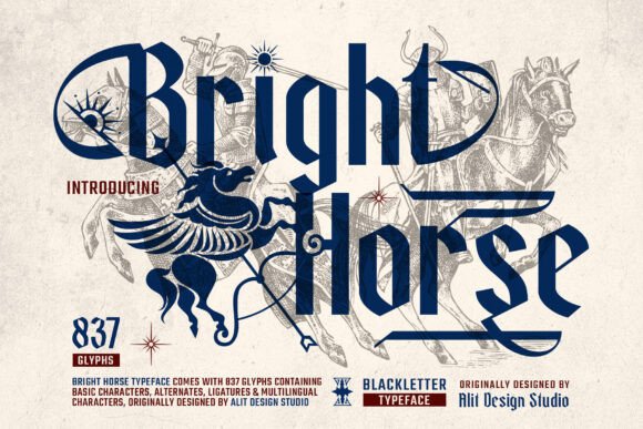 Bright Horse Font: Modern Blackletter for Brand Identity