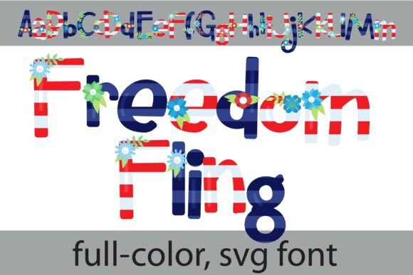 Freedom Fling Font for Patriotic Crafts and Product Labels
