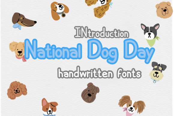 National Dog Day Font for Cheerful Handmade Crafts