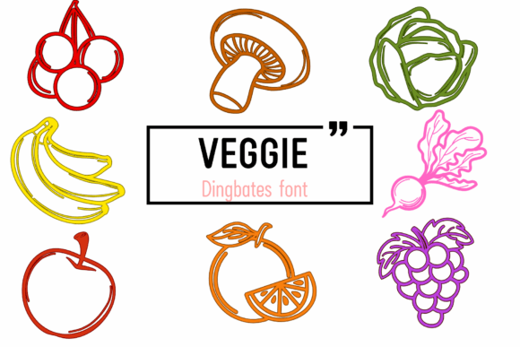 Veggie: A Lively and Colorful Dingbat Font for Makers